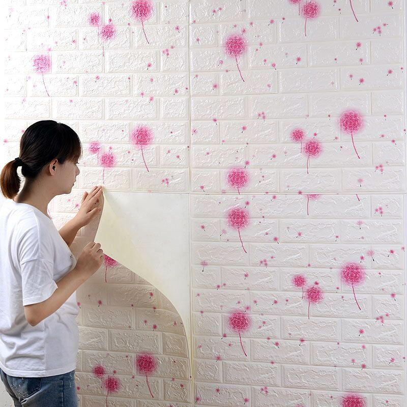 20pcs/pack Self-Adhesive Foam Brick Wall Panels for Interior Wall Decor, White Brick Wallpaper