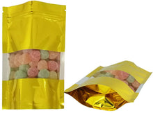 將圖片載入圖庫檢視器 Gold stand-up pouch with window