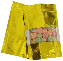 將圖片載入圖庫檢視器 Gold stand-up pouch with window