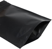 將圖片載入圖庫檢視器 100PCS Matte Black Stand-Up Resealable Pouch
