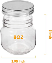 將圖片載入圖庫檢視器 Mason Jars, round square glass jar 8OZ With Lid 96pcs/ box