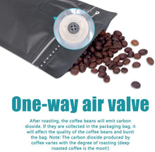 Load image into Gallery viewer, Coffee Bags with Valve,Black Reusable High Barrier Foil Stand up Zipper Pouches
