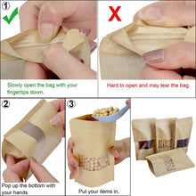 將圖片載入圖庫檢視器 Kraft Pouch with Tear Notch and Clear Window