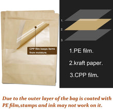 將圖片載入圖庫檢視器 Kraft Pouch with Tear Notch and Clear Window