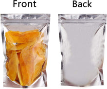 將圖片載入圖庫檢視器 Silver ziplock Clear Front Foil Back Stand up pouch with clear window