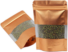 將圖片載入圖庫檢視器 Rose Gold Food Storage Zipper Lock Pouch With Window