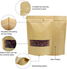 將圖片載入圖庫檢視器 Kraft Pouch with Tear Notch and Clear Window