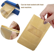 將圖片載入圖庫檢視器 Kraft Pouch with Tear Notch and Clear Window