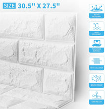 Load image into Gallery viewer, 20pcs/pack Self-Adhesive Foam Brick Wall Panels for Interior Wall Decor, White Brick Wallpaper
