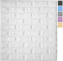 Load image into Gallery viewer, 20pcs/pack Self-Adhesive Foam Brick Wall Panels for Interior Wall Decor, White Brick Wallpaper
