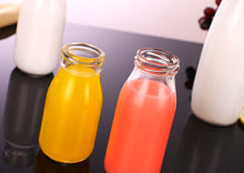 將圖片載入圖庫檢視器 250ml Wholesale glass beverage bottles 70pcs per order empty milk juice bottles with Lids