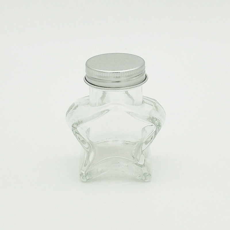 Star Shape Glass Jar For Candy With Screw Metal cap 100ml