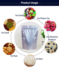 將圖片載入圖庫檢視器 Silver ziplock Clear Front Foil Back Stand up pouch with clear window