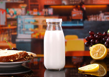 將圖片載入圖庫檢視器 250ml Wholesale glass beverage bottles 70pcs per order empty milk juice bottles with Lids