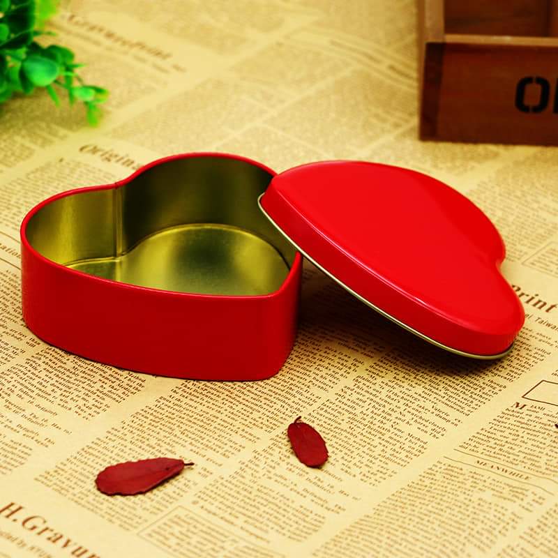 heart shape tin can for dream cake & chocolate packaging 90pcs