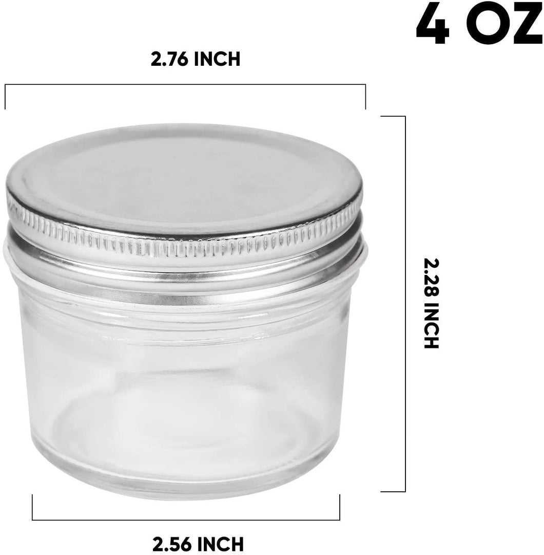 4oz Glass Jars With Lids 140pcs/ box