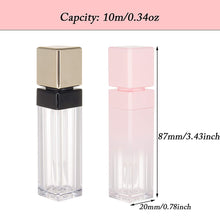 Load image into Gallery viewer, 10ml/0.34 oz Square Gradient Pink Lip Gloss Tube Glaze Empty Lipgloss Tubes with Wand Mini Lipstick
