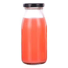 將圖片載入圖庫檢視器 250ml Wholesale glass beverage bottles 70pcs per order empty milk juice bottles with Lids
