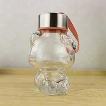 將圖片載入圖庫檢視器 Hello Kitty shaped glass beverage bottle food jar wholesale 120ml yellow cap
