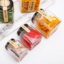 將圖片載入圖庫檢視器 Square clear glass jar with metal lid wholesale
